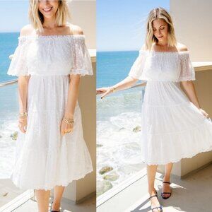 New Cupcakes Cashmere Contessa White Dress Size XS Midi Marshmallow Shopbop Boho